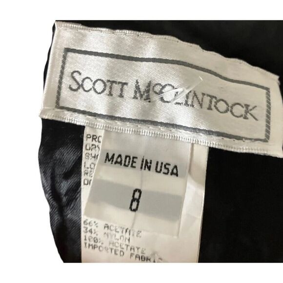 Scott & Jessica McClintock Gunne Sax Formal Dress Velour Black Velvet 2PC Set S - Picture 10 of 13